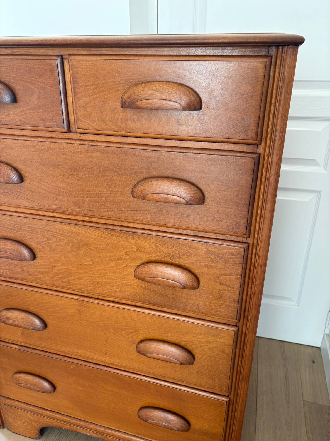 Maple stamped chest of drawers
