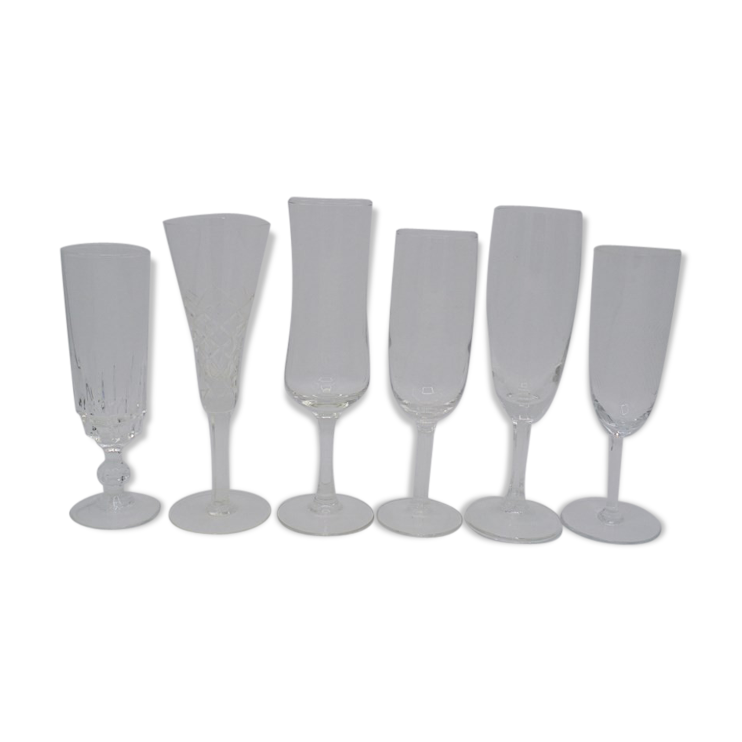 Mismatched champagne flutes