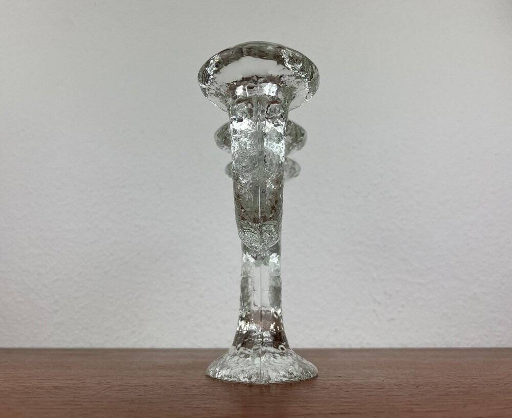 Vintage Swedish glass candlestick from Pukeberg, 1970s