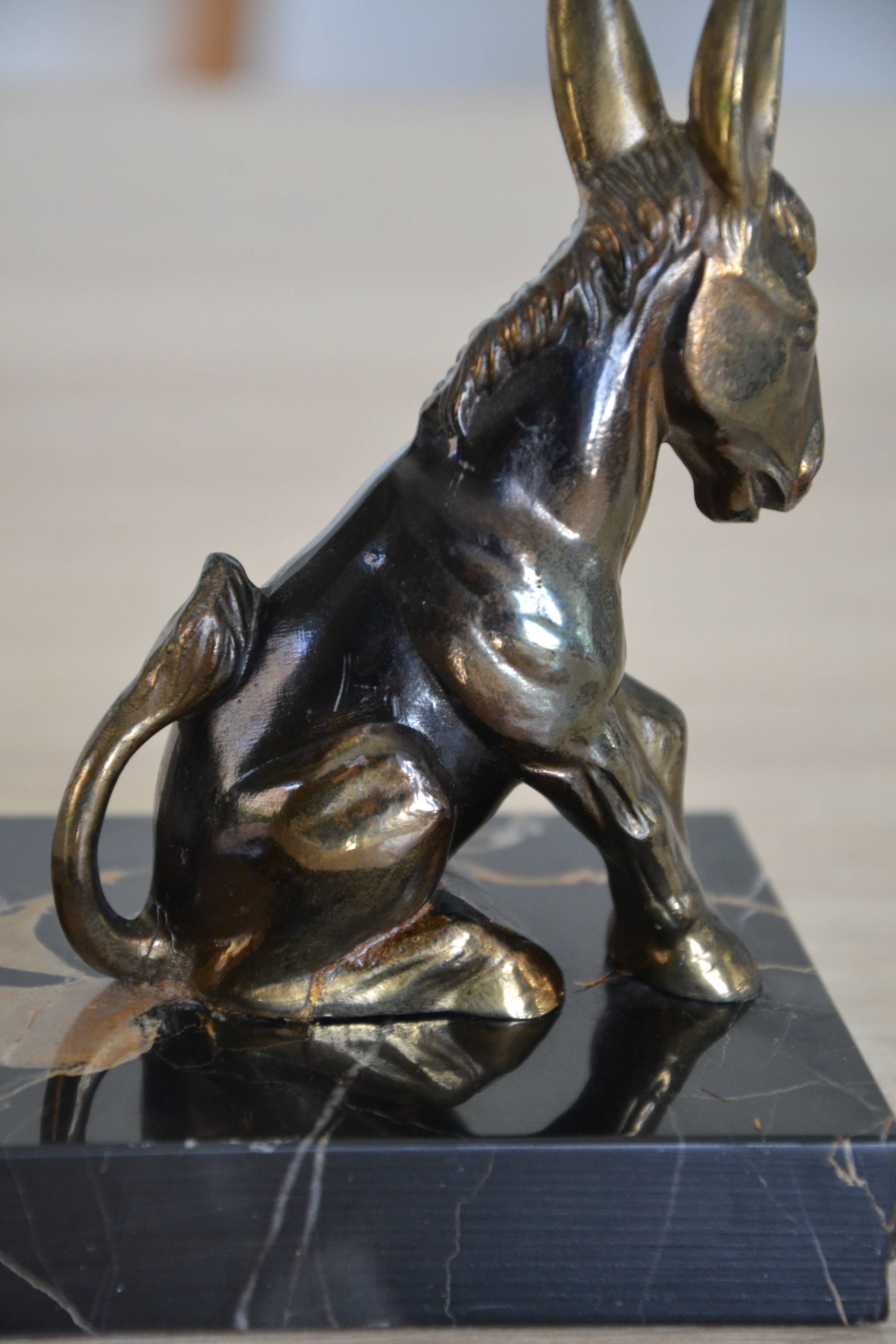 Free-standing donkey in resin