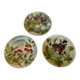 Set of 3 Saint-Clément majolica plates – fruit decoration – 19th century