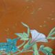 Large old clay/terracotta dish with Japanese Art Nouveau enamel