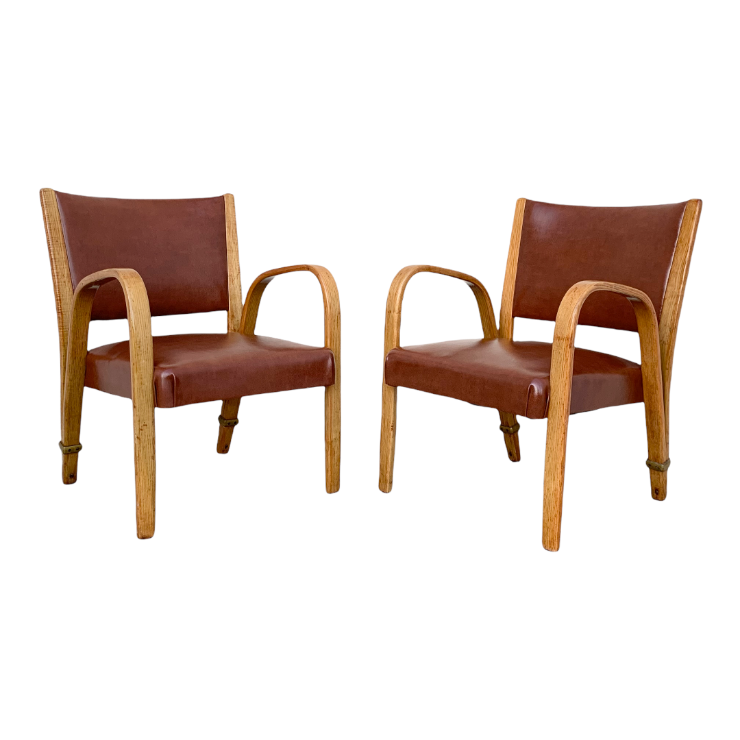 Bridge Bow Wood Armchairs 1950