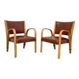 Fauteuils Bridge Bow Wood 1950
