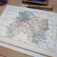 Map of the Marne, 1889. Authentic Vintage.