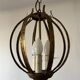 Chandelier, antique gold metal suspension.