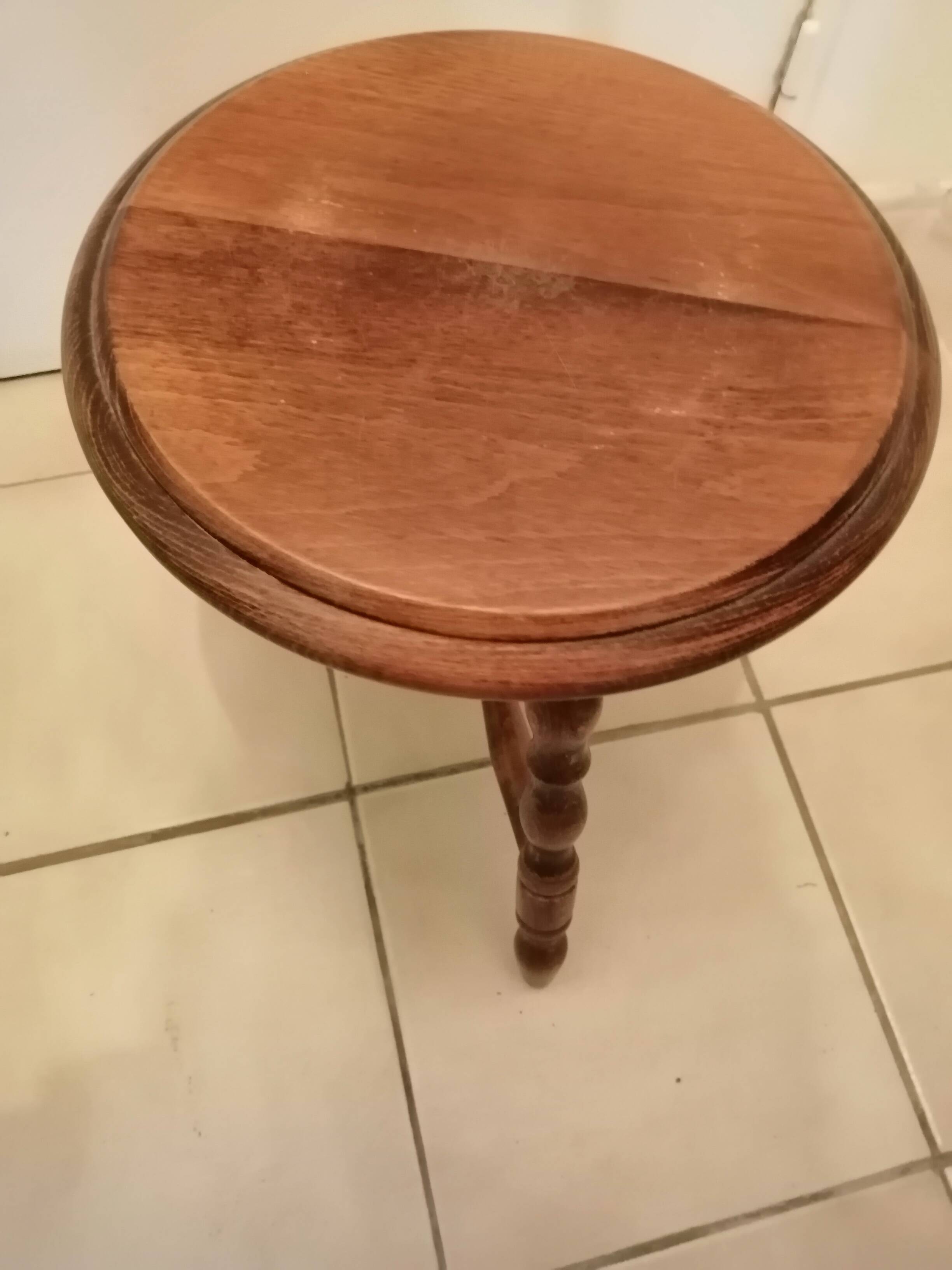Vintage wooden tripod stool