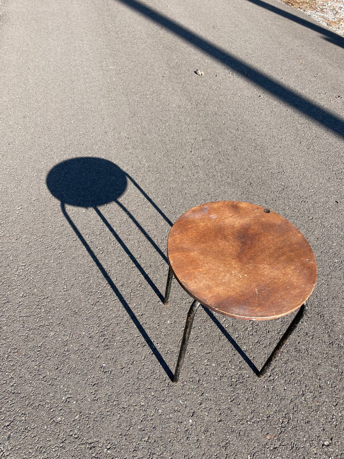 Wooden and metal workshop stool