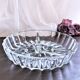 Serving dish called "beggar" with 3 compartments cut glass