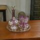 Ensemble carafes et verres en verre soufflé rose 1950’s