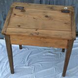 former schoolboy desk with felling and his porcelain inkwell