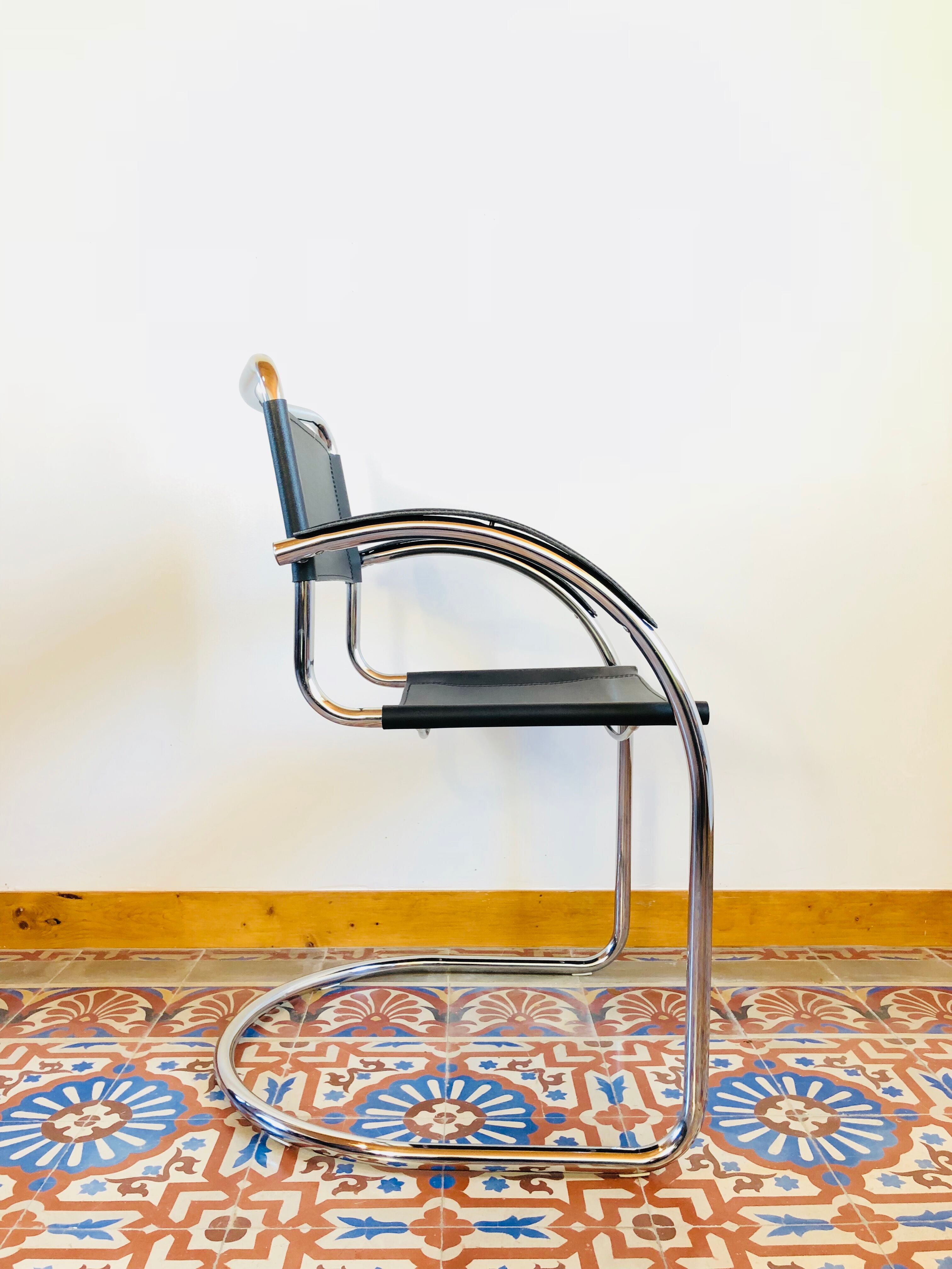 Italian leather and chrome chair