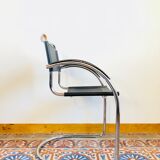 Italian leather and chrome chair