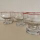 set of 4 ice cream cups, transparent glass dessert, octagon shape