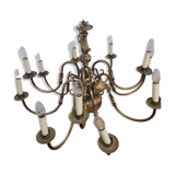 Antique chandelier in 12-pointed brass