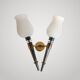 Exceptional double torch wall light modernist Arlus 50s height 44cm