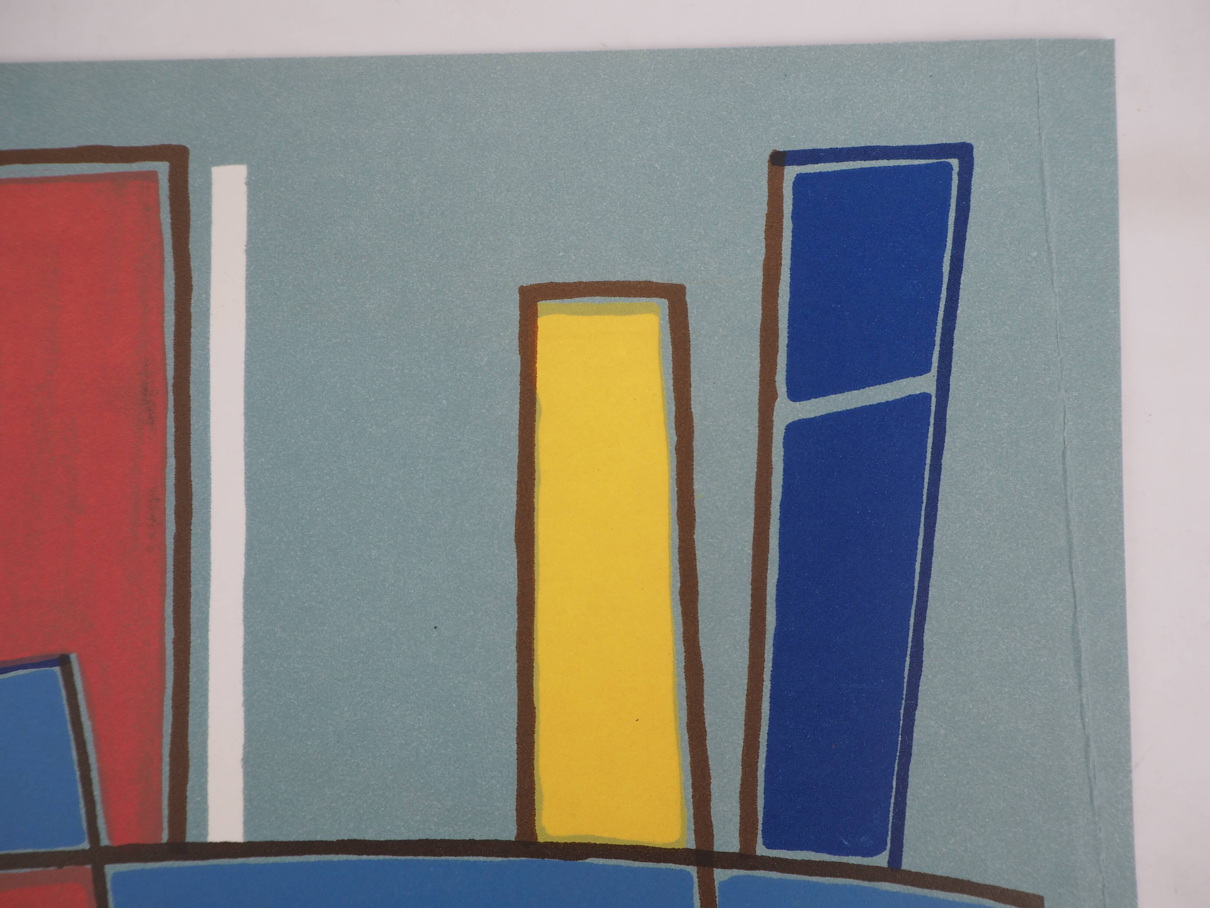 Alberto magnelli: blue composition - original lithograph
