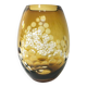 Vintage ochre crystal vase, 1970s
