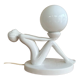 Design lamp in white ceramic and opaline, circa 1980