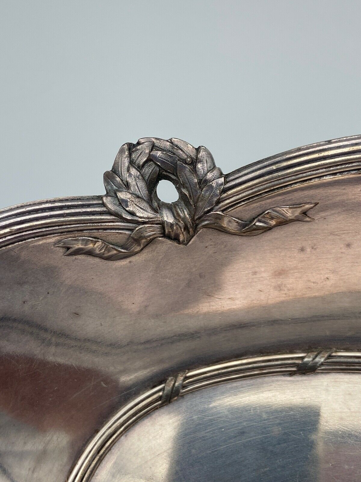 Silver metal panetiere louis xvi style 1900 goldsmith gallia 5401