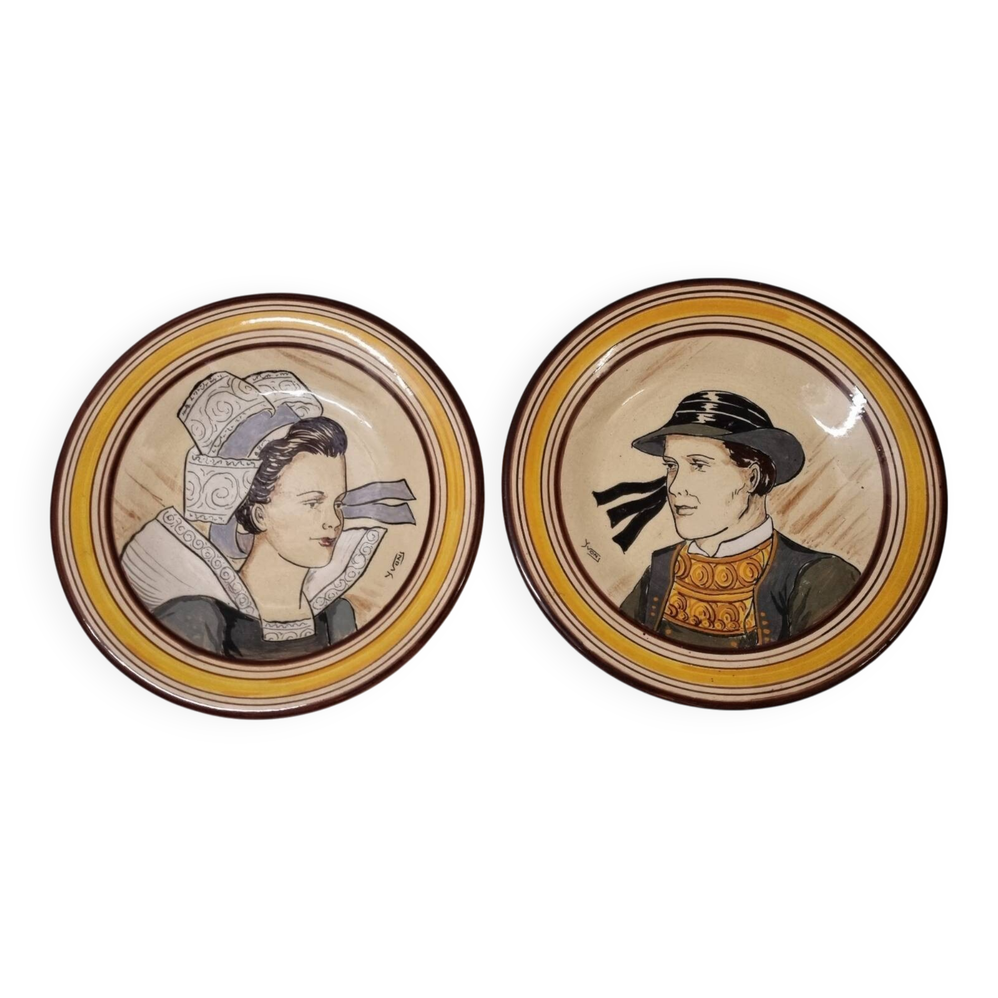 Yvon Quimper Breton Plates