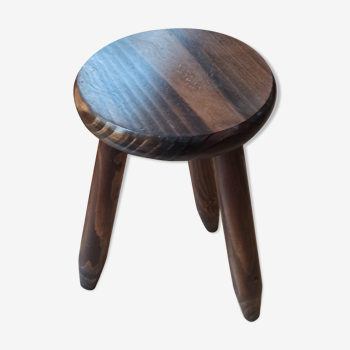 Tabouret tripode en bois massif