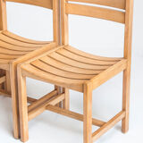 Suite of six solid beech chairs designed by André Sornay - France, 1960