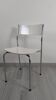 Modernist chair in chrome metal and white laminate, 1960s style.