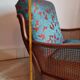 Bridge armchair in wood and cane from the 1950s.