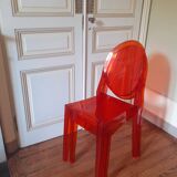 2 Chaises orange Victoria Ghost design Starck éditées par Kartell