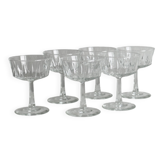 Set of 6 vintage glass cups for ice cream or champagne