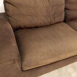 Large brown fabric sofa, excellent quality