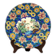 Assiette Longwy 1930 – Émaux à décor d’oiseaux et fleurs oranges