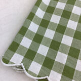 Vintage tablecloth Scottish style green white