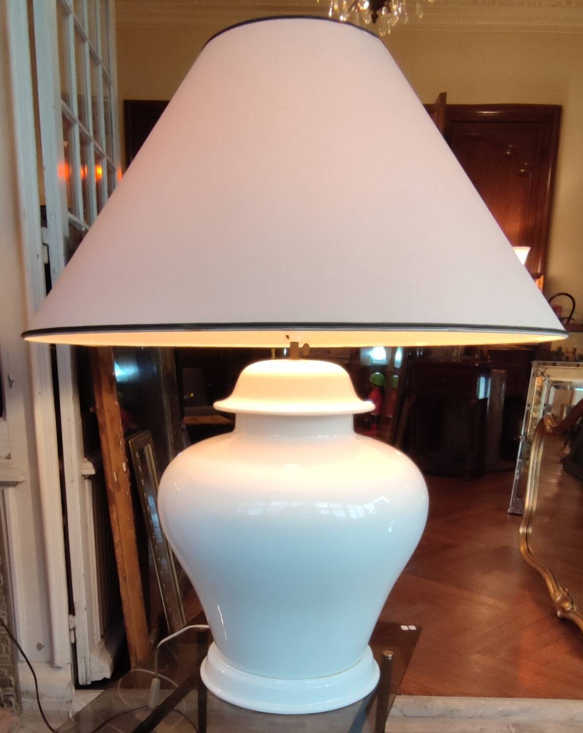 Very large designer ceramic lamp François Chatain