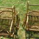 Paire fauteuils rotin vintage