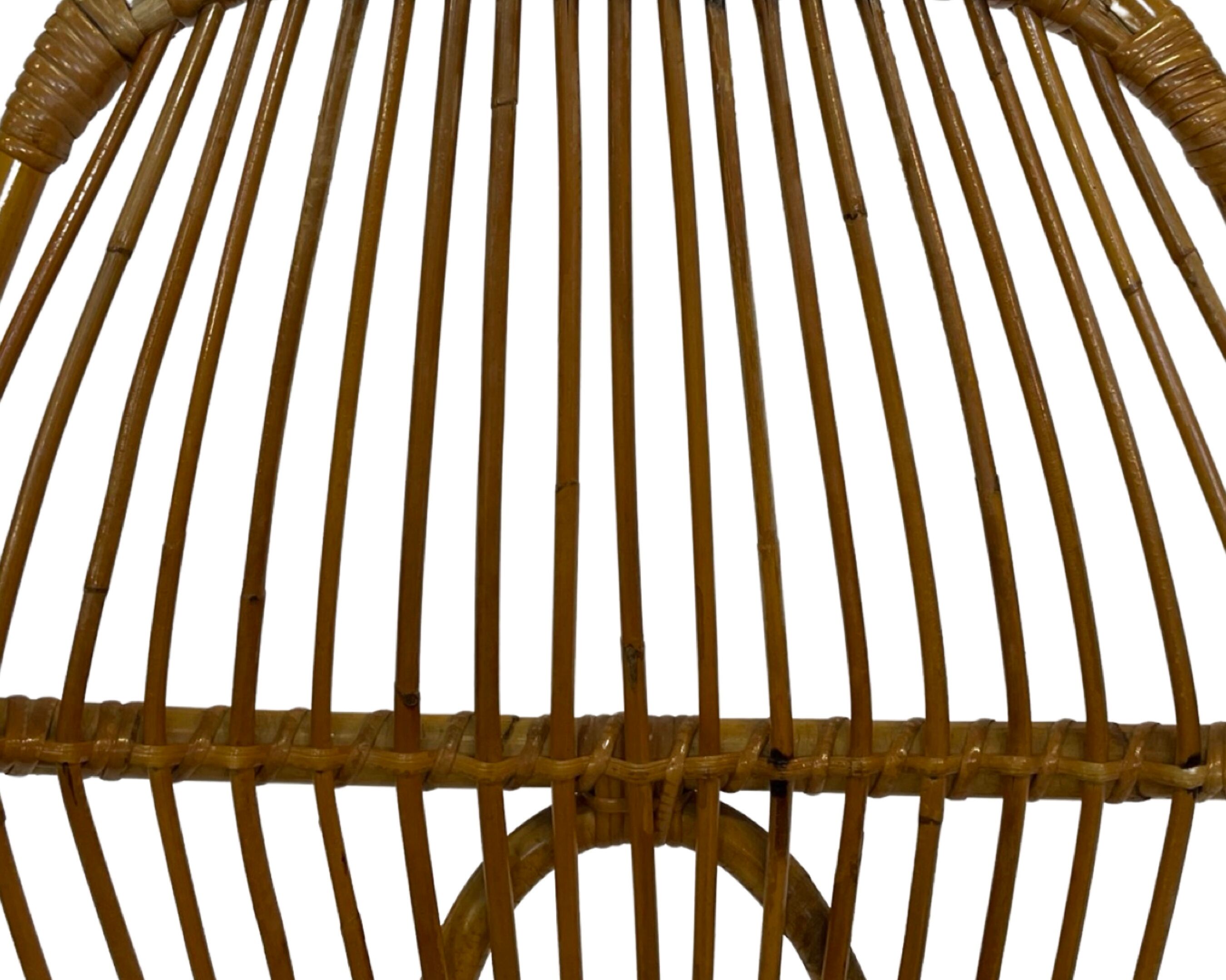 Rattan easy chair by Dirk van Sliedregt Rohe Noordwolde 1960 in the Netherlands