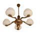 1930s-1940s chandelier – brass and glass, 5 x E27