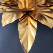 Hollywood Regency Florentine Flower-Shaped Gilt Flush Mount Hans Kögl Italy