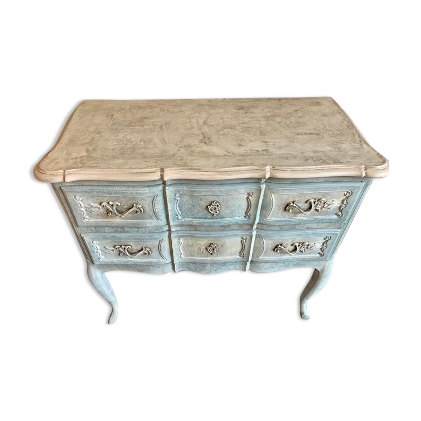 Patinated Louis XV style chest of drawers
