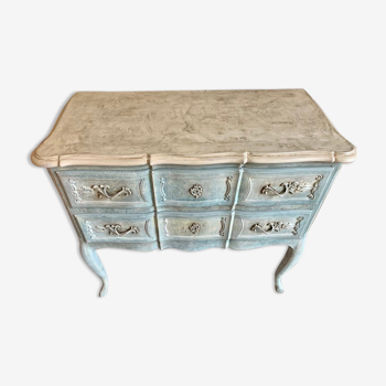 Patinated Louis XV style chest of drawers