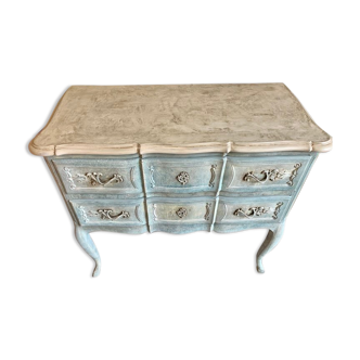 Patinated Louis XV style chest of drawers