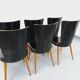 Set of 6 vintage Baumann Essor chairs in beech wood and skai