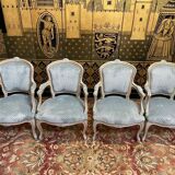 Set of 4 Louis XV style cabriolet armchairs