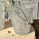 Seau à glace ou glaçons vintage en verre ciselé