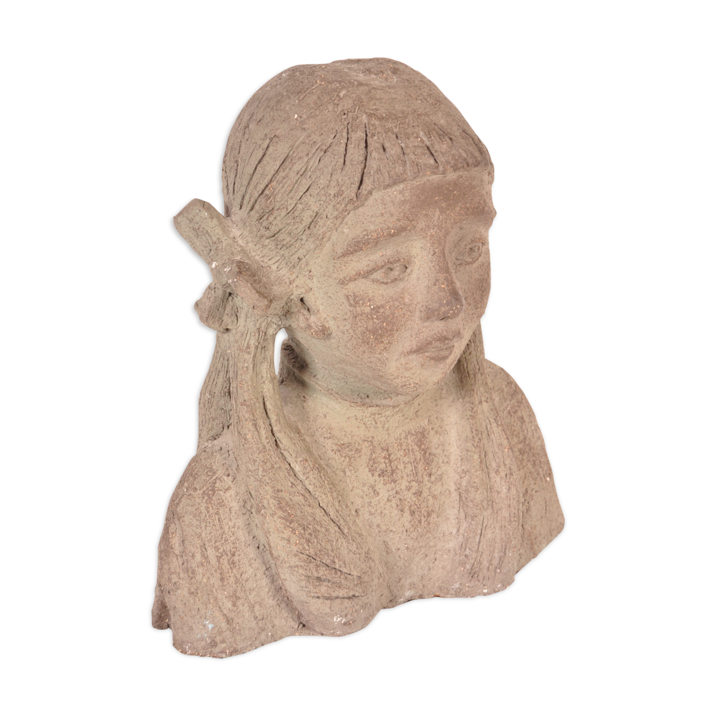 1960s Stone bust, Signed V.M.