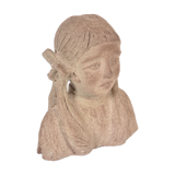 1960s Stone bust, Signed V.M.