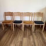 Set of 4 ribbed fabric chairs