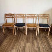 Set of 4 ribbed fabric chairs