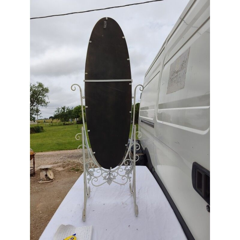 Full-length mirror in metal